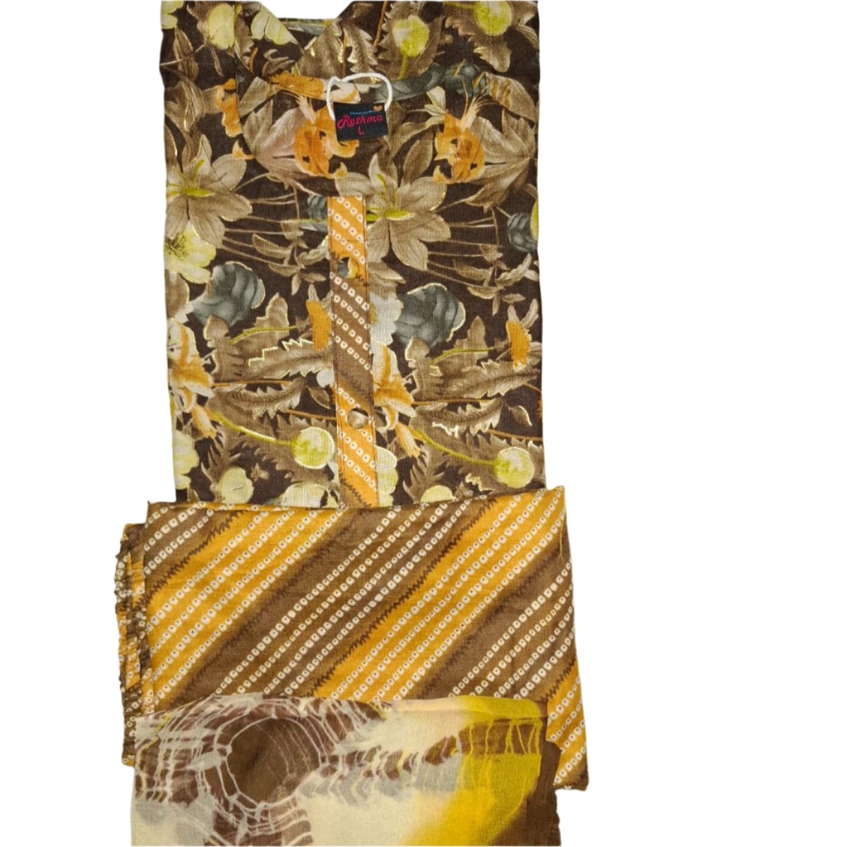 Printed Top, Printed Plazo, with Shawl - SET