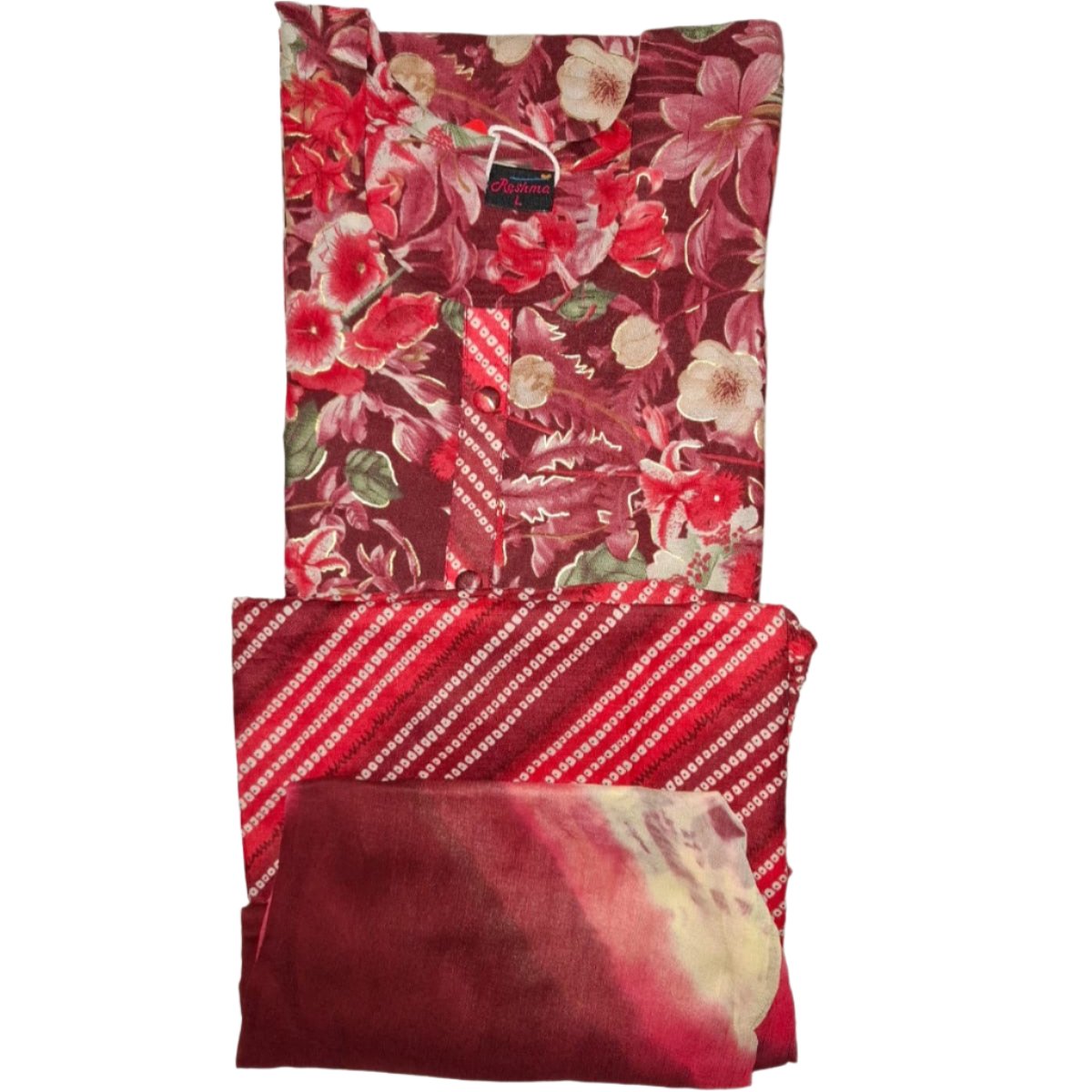 Printed Top, Printed Plazo, with Shawl - SET