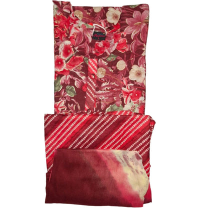 Printed Top, Printed Plazo, with Shawl - SET