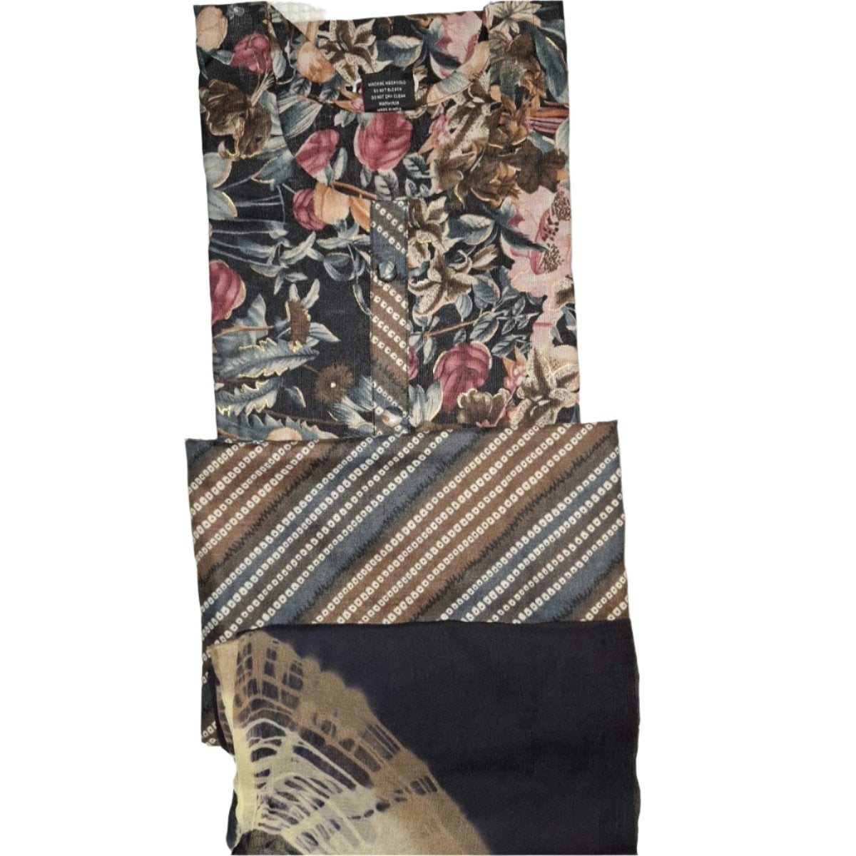 Printed Top, Printed Plazo, with Shawl - SET